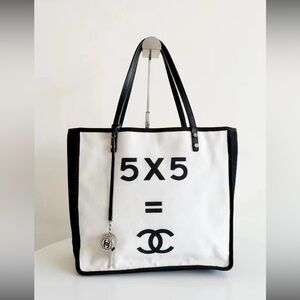 RARE☆☆☆☆Authentic CHANEL Lets Lemon 5x5=CC Whistle Tote